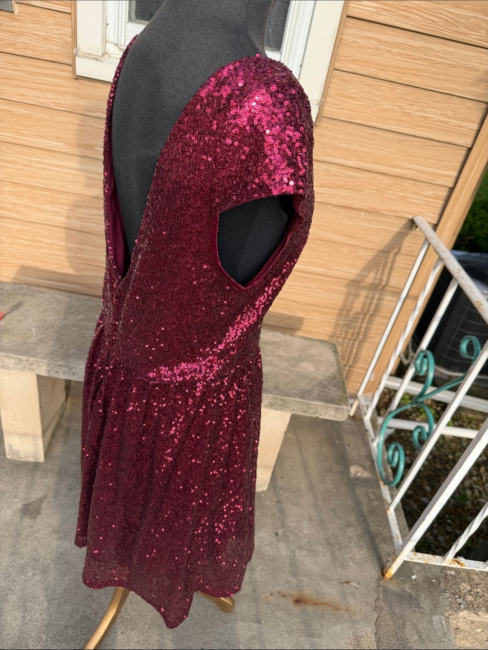 #Pinky/red sequin Skater dress